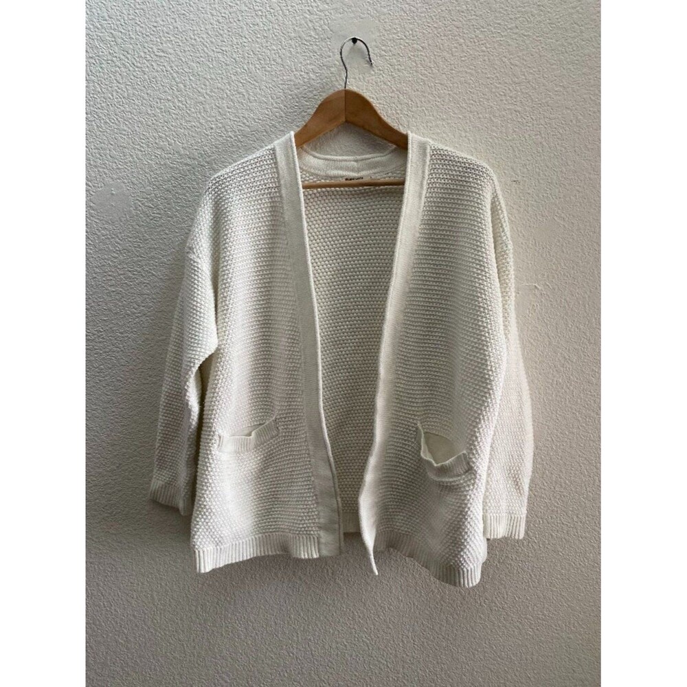 Marine Layer Catalina Open Knit Cardigan Sweater Small Cream 100% Cotton 14910